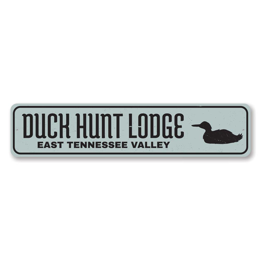 Duck Hunt Lodge Metal Sign