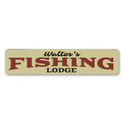 Fishing Lodge Name Metal Sign