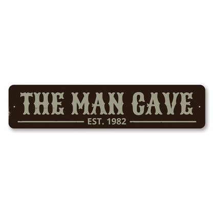 Man Cave Established Date Metal Sign