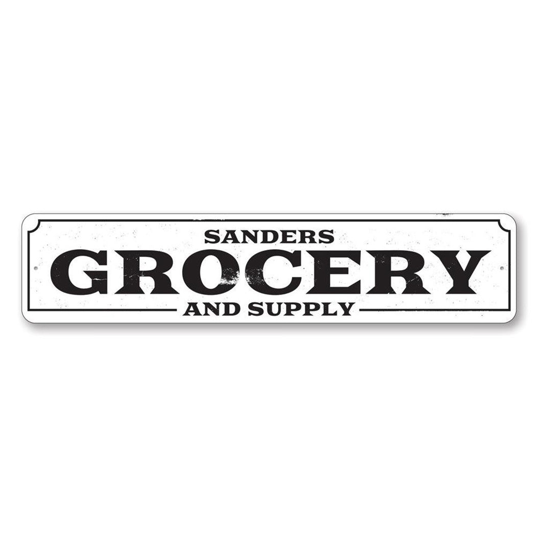 Grocery and Supply Metal Sign