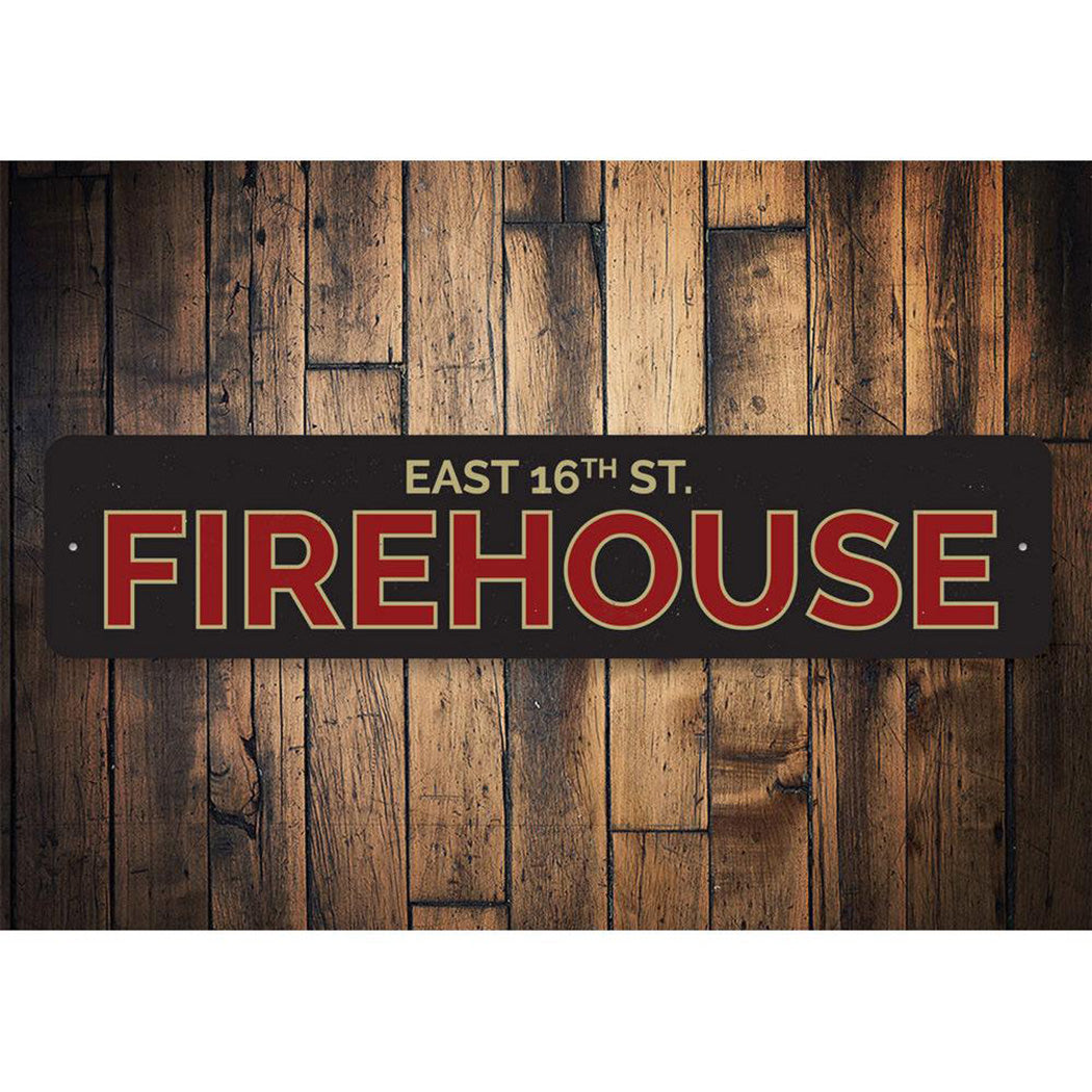 Firehouse Street Name Sign