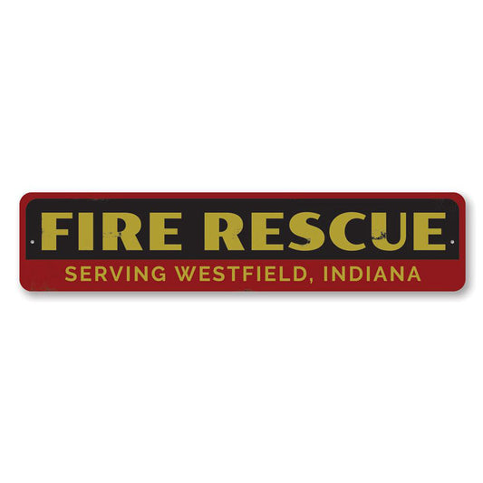 Fire Rescue Metal Sign