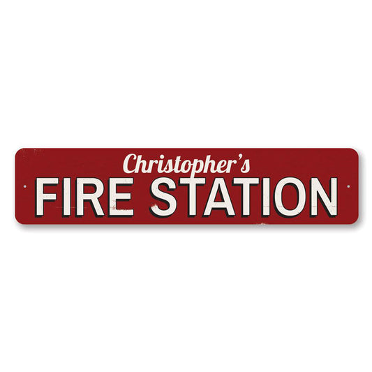 Fire Station Name Metal Sign