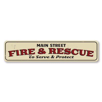 Fire & Rescue Street Name Metal Sign