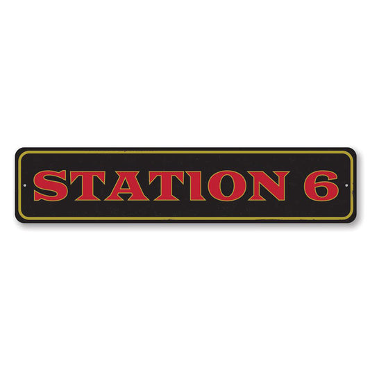 Station Number Metal Sign