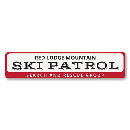 Ski Patrol Mountain Metal Sign