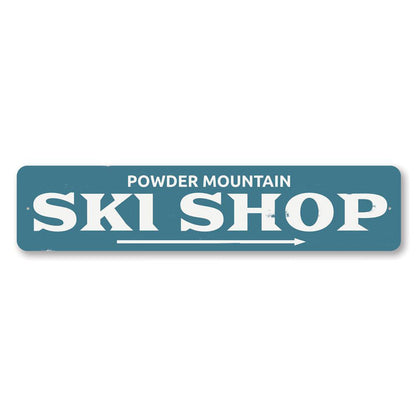 Ski Shop Directional Metal Sign