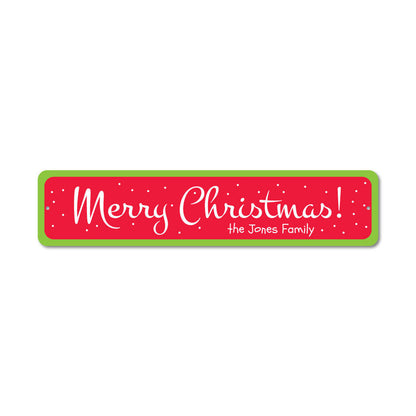 Christmas Snow Metal Sign