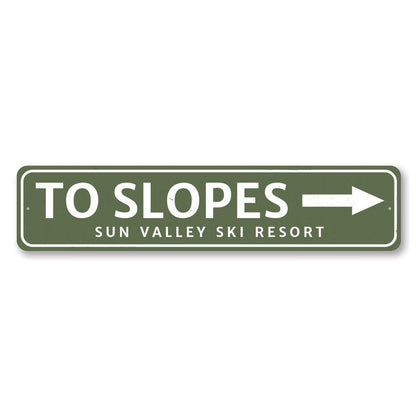 To Slopes Ski Resort Metal Sign