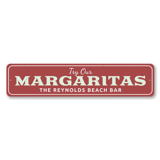 Margarita Beach Bar Metal Sign