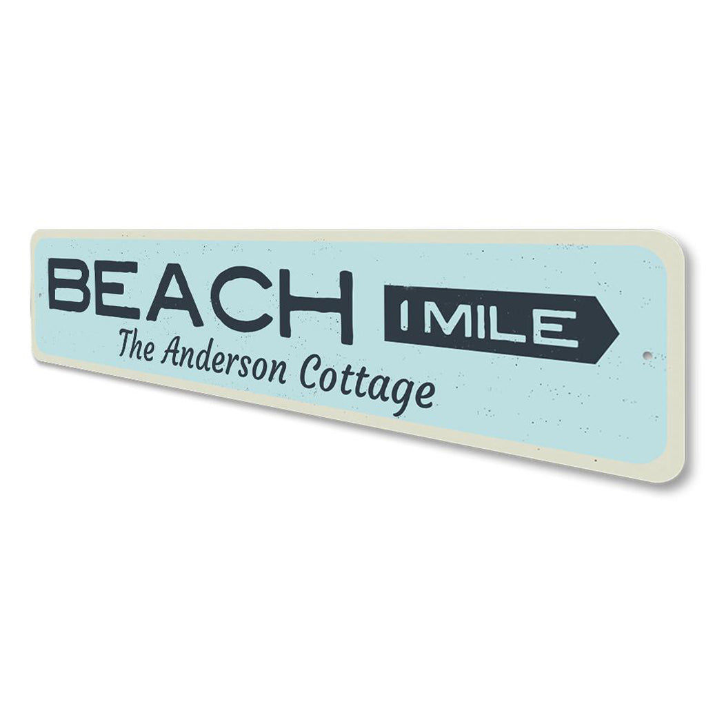 Beach Mileage Arrow Sign