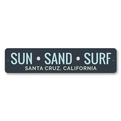Sun Sand Surf Metal Sign