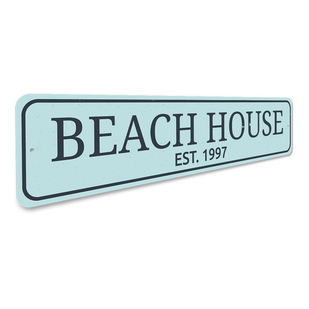 Beach House Established Date Sign