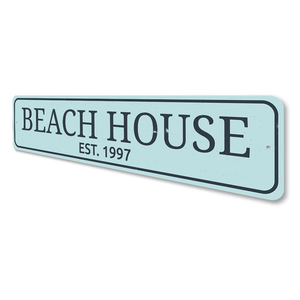 Beach House Established Date Sign