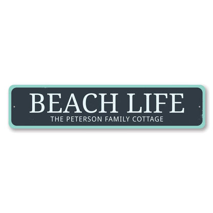 Beach Life Metal Sign