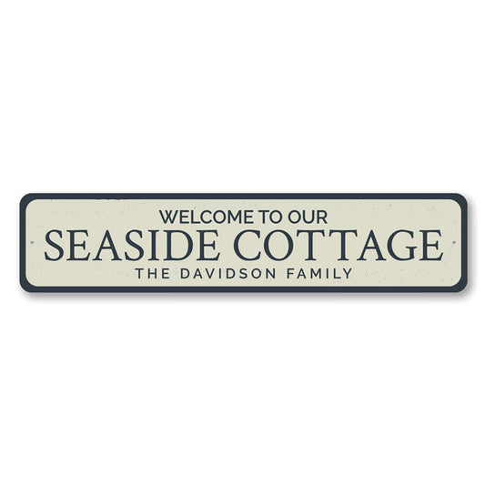 Seaside Cottage Welcome Metal Sign