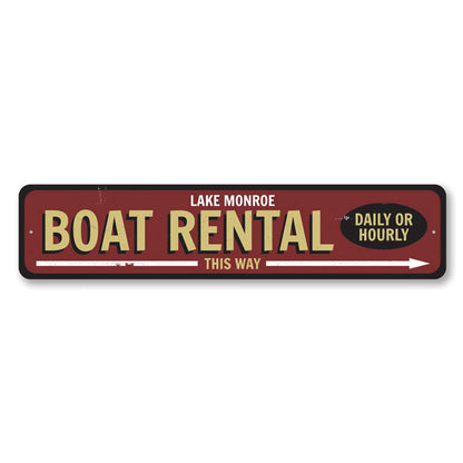 Boat Rental This Way Arrow Metal Sign