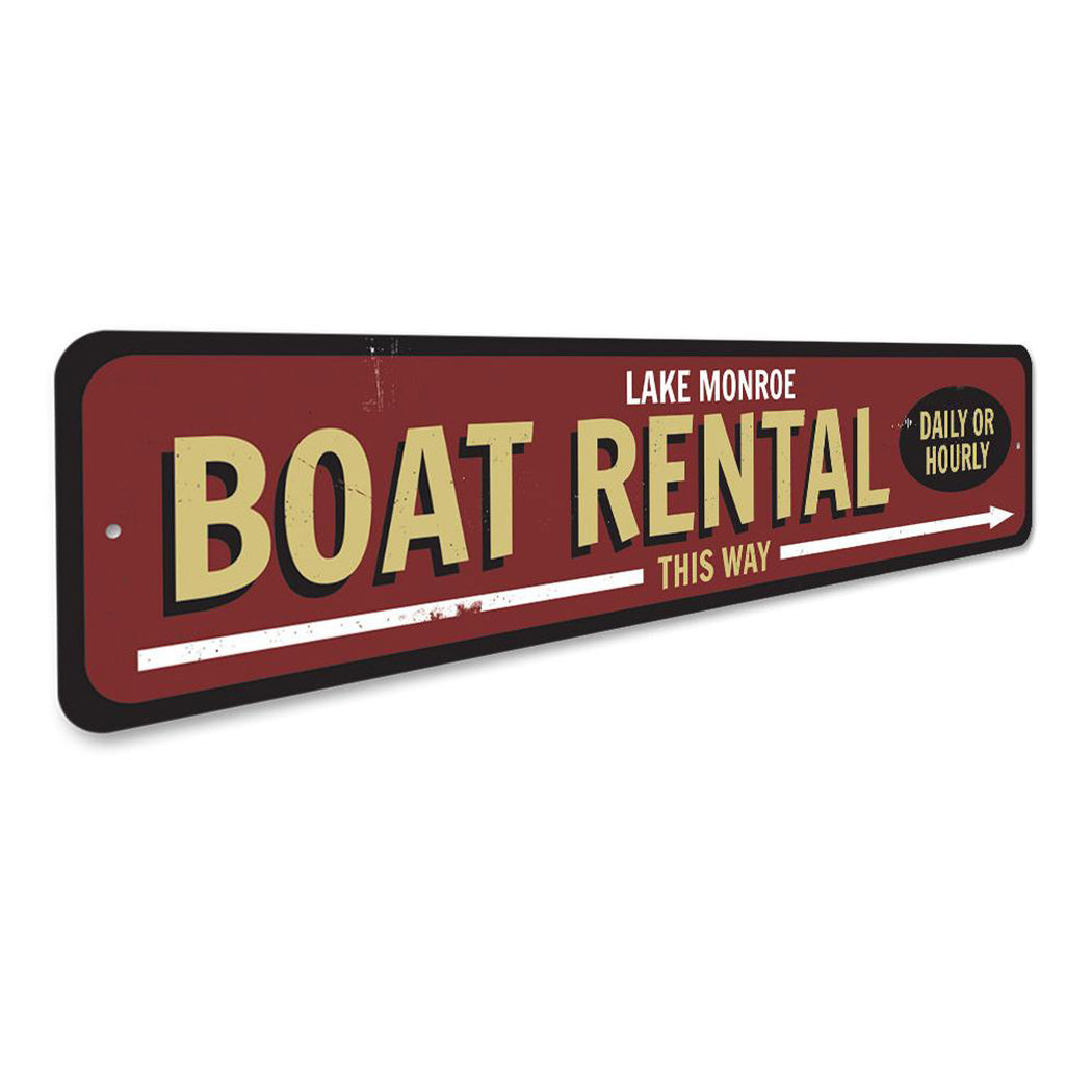 Boat Rental This Way Arrow Sign