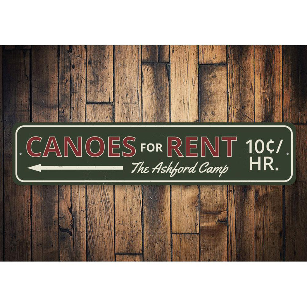 Canoes For Rent Sign