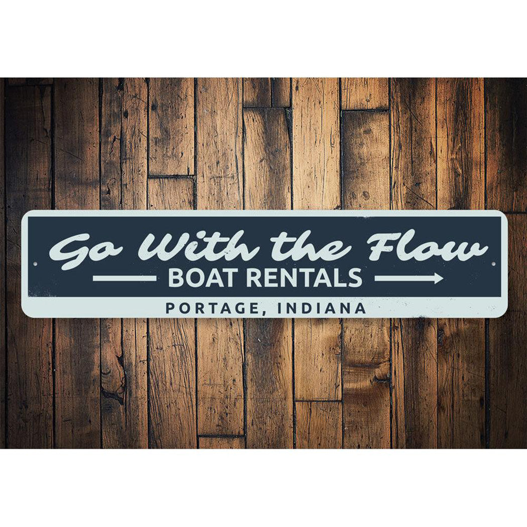Go with the Flow Lake Sign