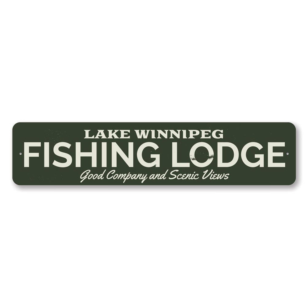 Fishing Lodge Metal Sign