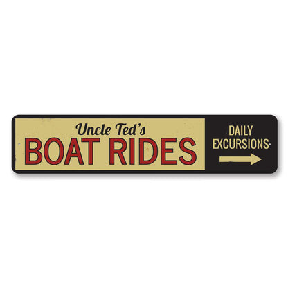 Boat Rides Directional Metal Sign