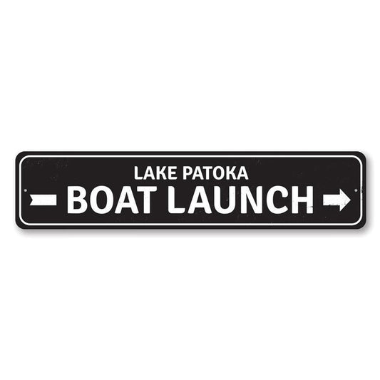 Boat Launch Arrow Metal Sign