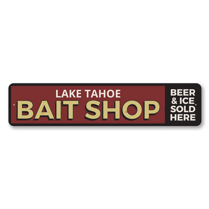 Lake Bait Shop Metal Sign