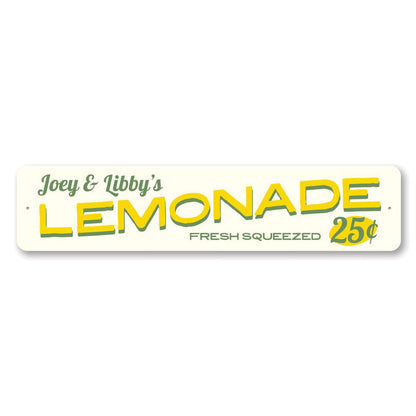 Lemonade 25 Cents Metal Sign