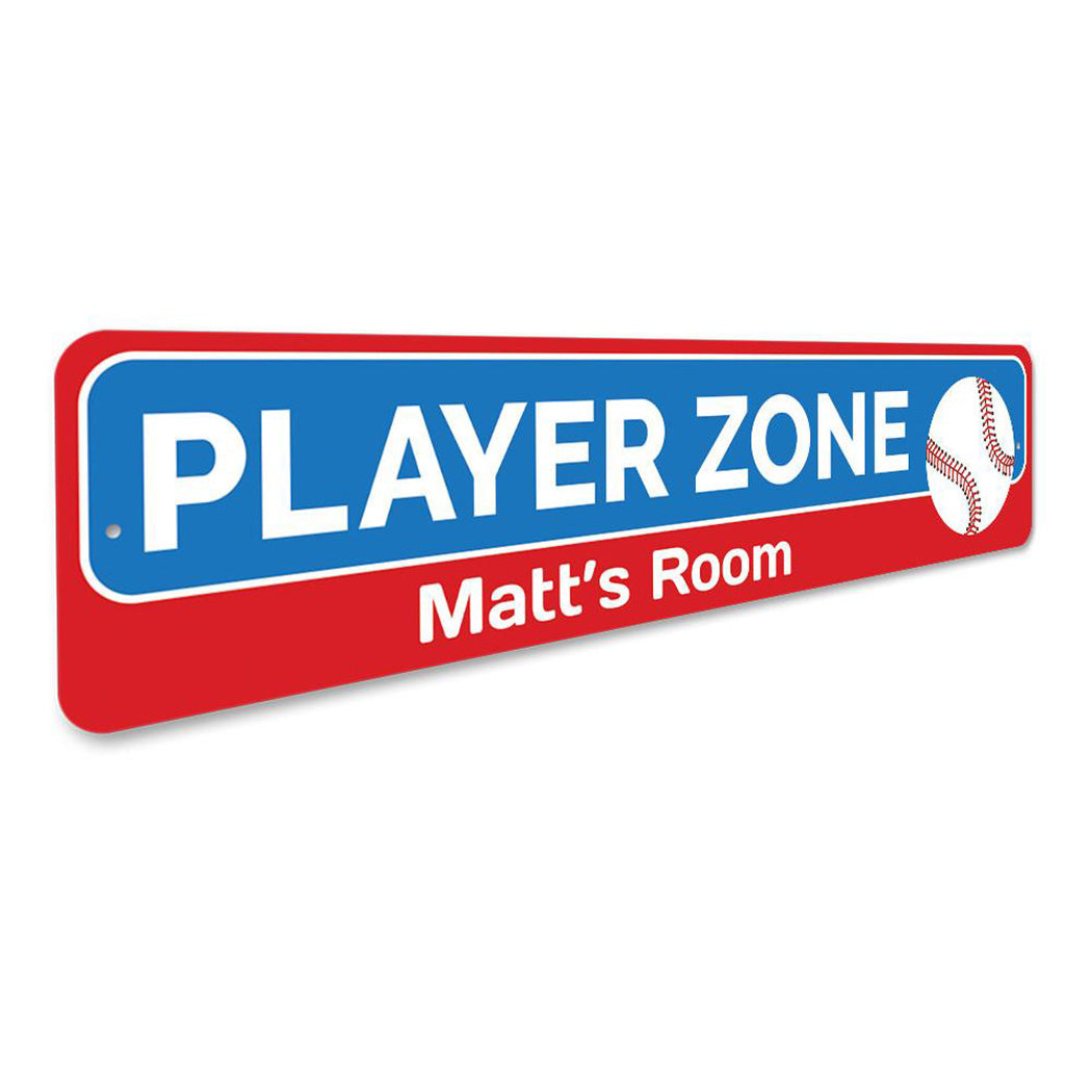 Baseball Player Zone Sign