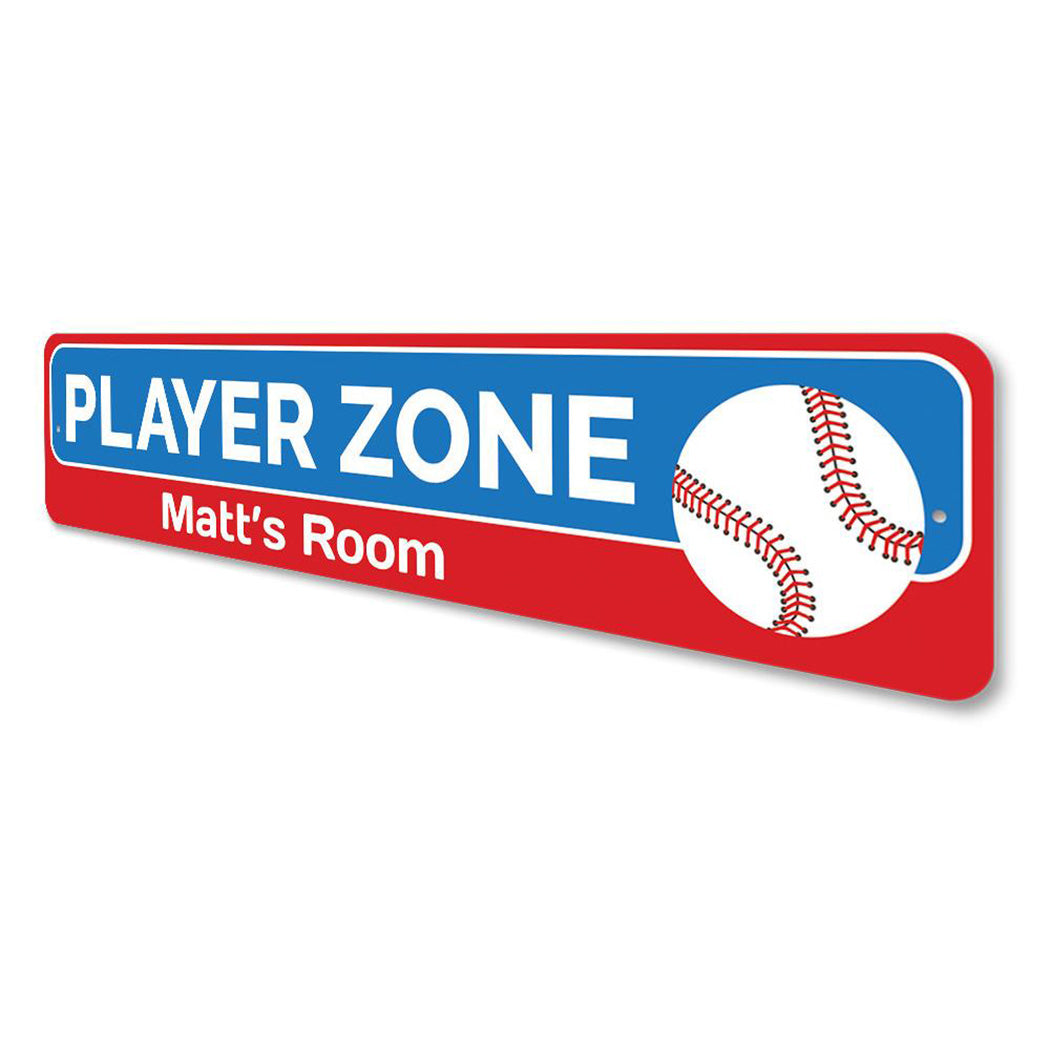 Baseball Player Zone Sign