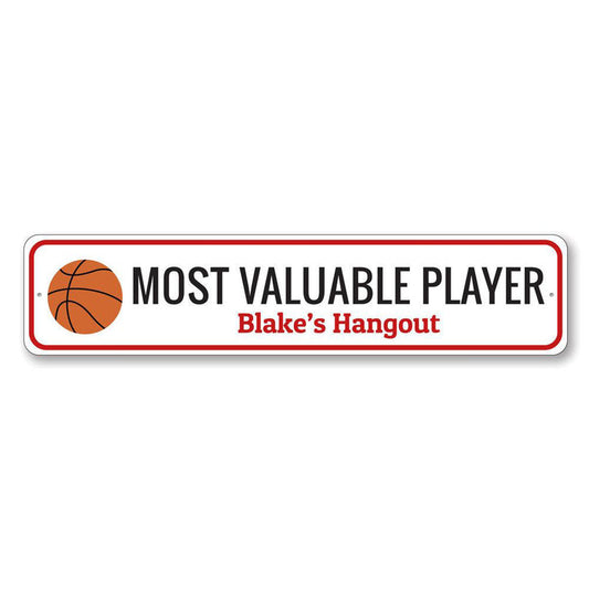 MVP Basketball Metal Sign