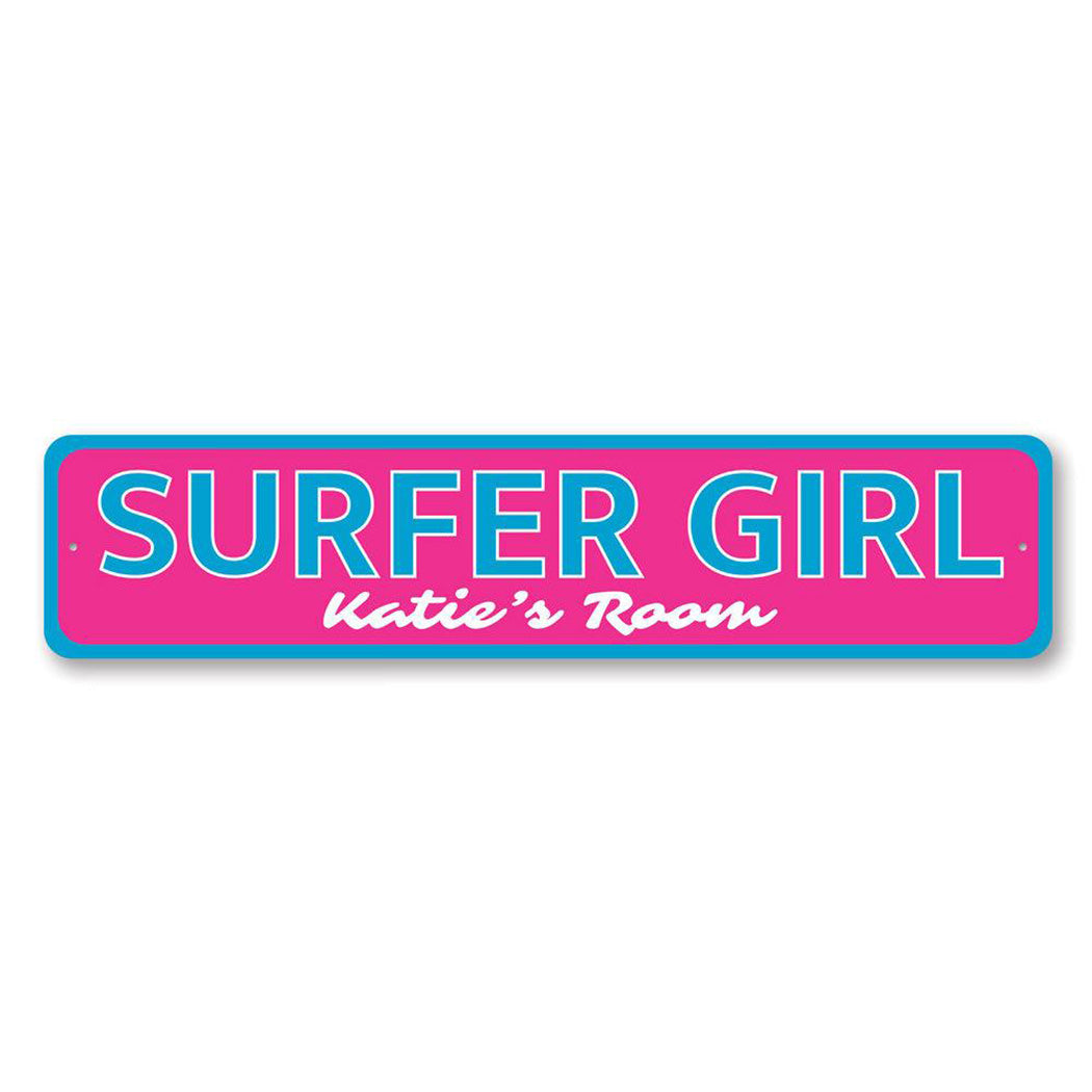 Surfer Girl Metal Sign