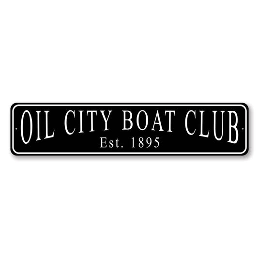 Custom Boat Club Established Year Sign