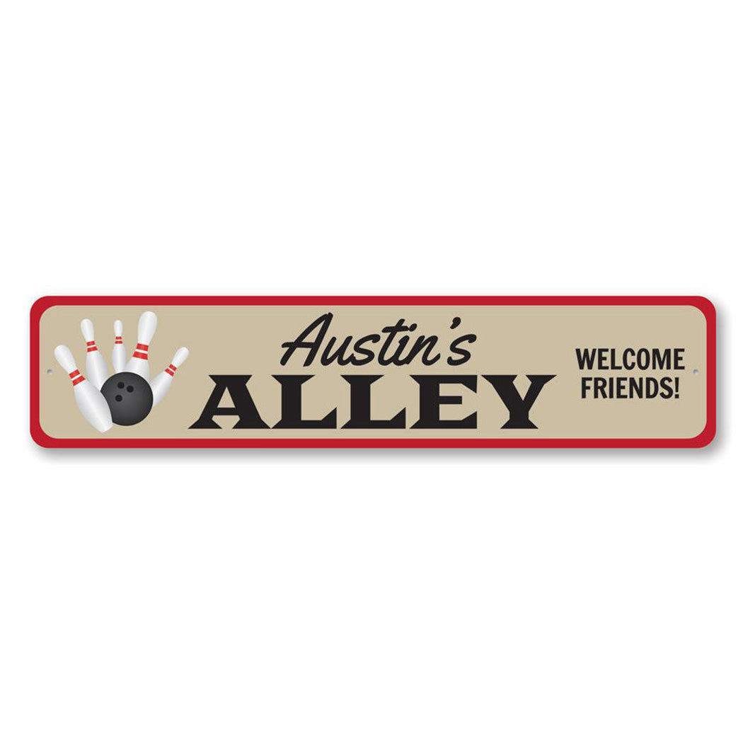 Bowling Alley Name Metal Sign
