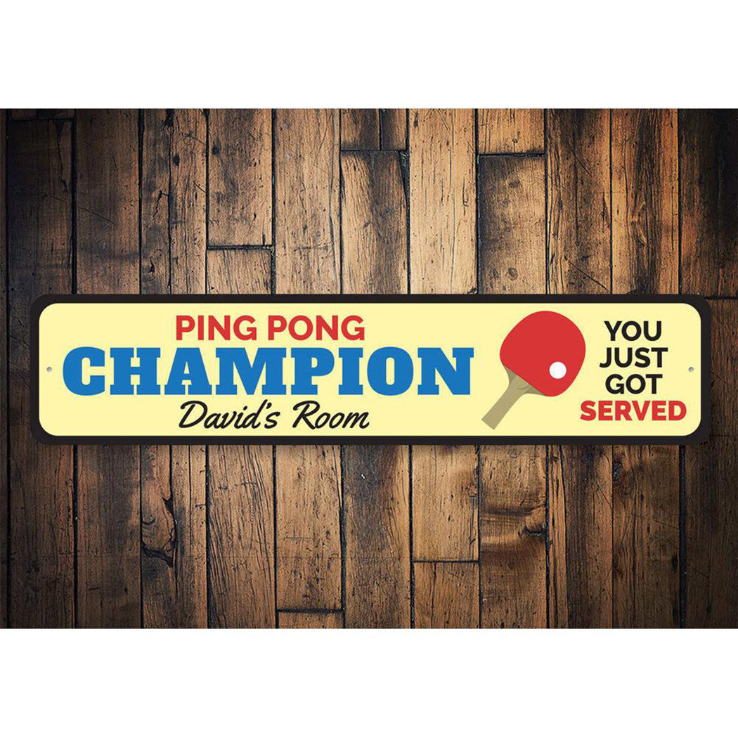 Ping Pong Champion Sign