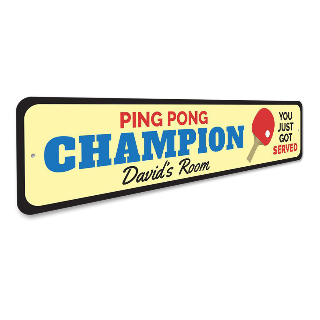 Ping Pong Champion Sign