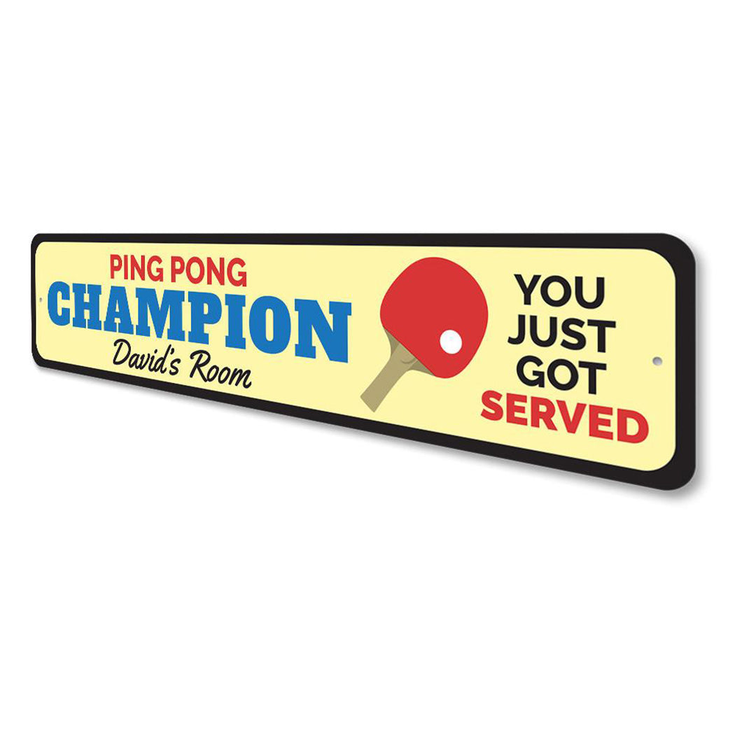 Ping Pong Champion Sign