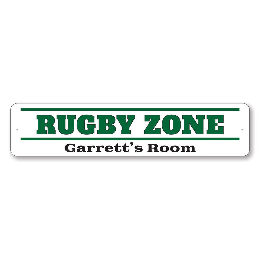 Rugby Zone Metal Sign