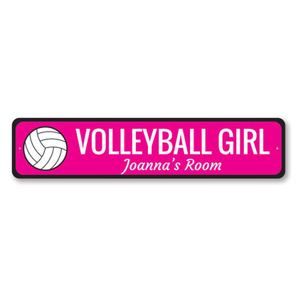 Volleyball Girl Metal Sign