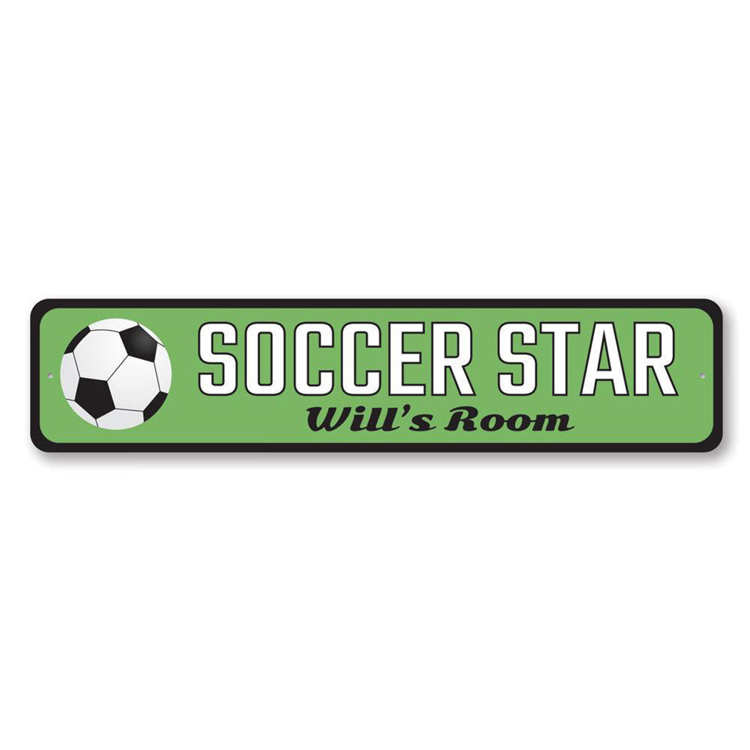 Soccer Star Metal Sign