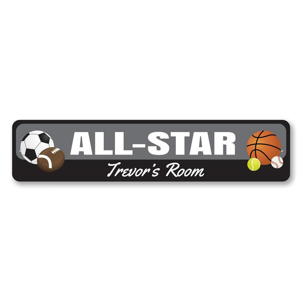 All Star Sports Metal Sign