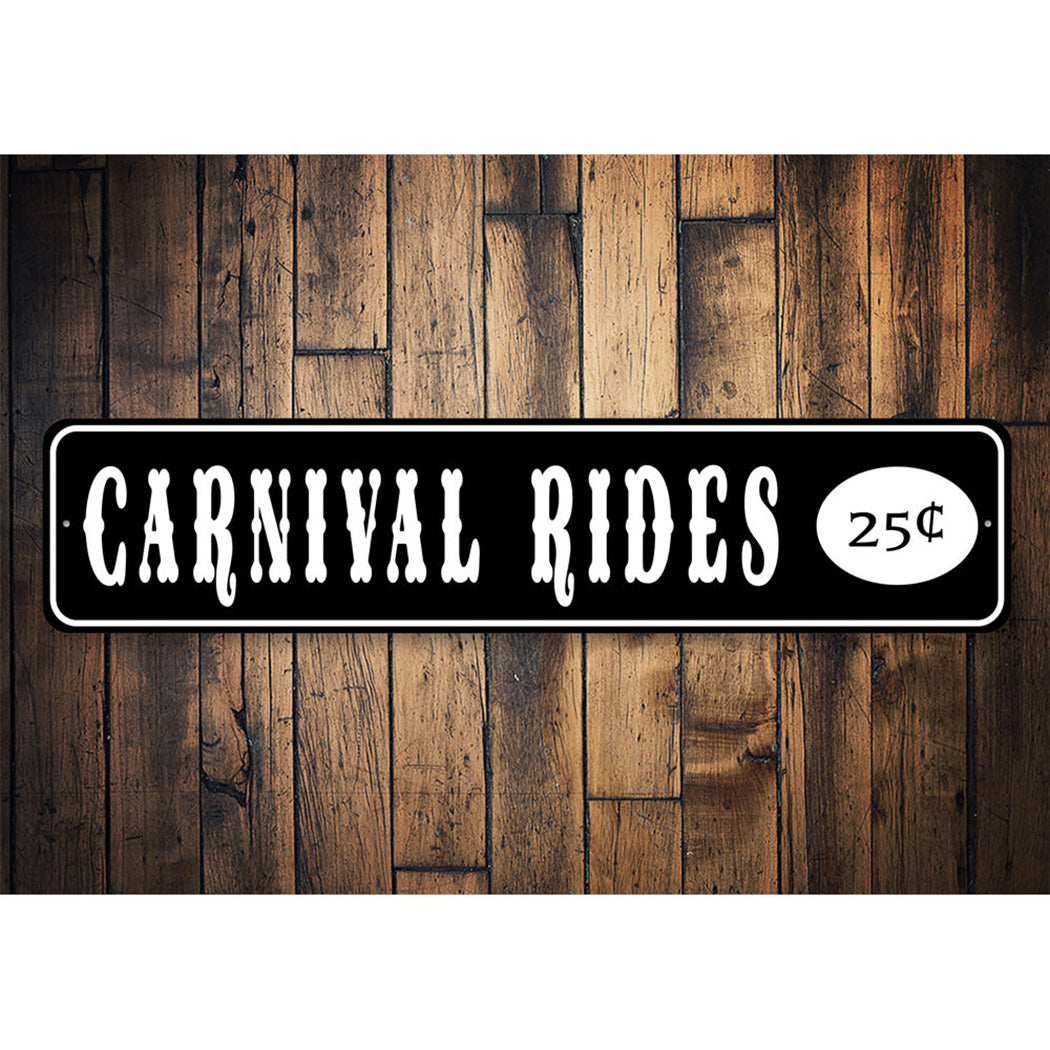 Carnival Rides 25 Cents Sign