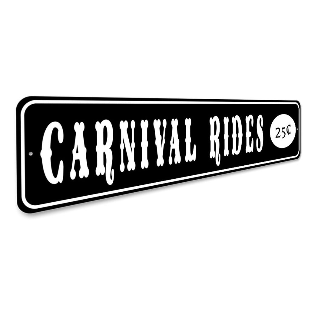 Carnival Rides 25 Cents Sign