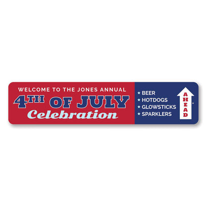 Annual 4th of July Celebration Metal Sign