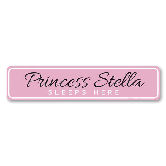 Princess Sleeps Here Baby Metal Sign