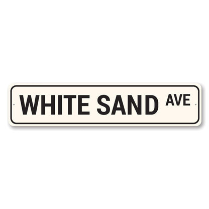 White Sand Avenue Metal Sign