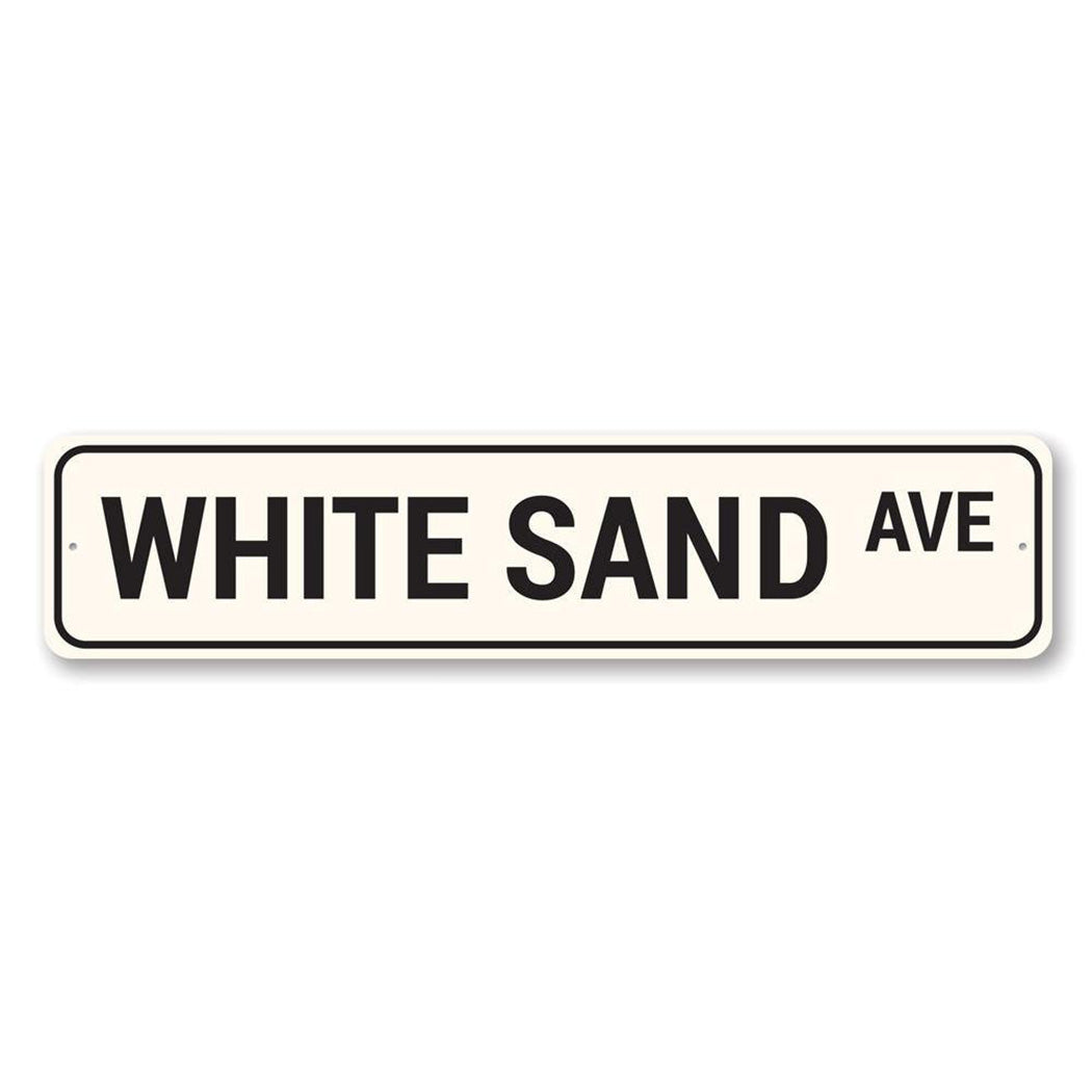 White Sand Avenue Metal Sign