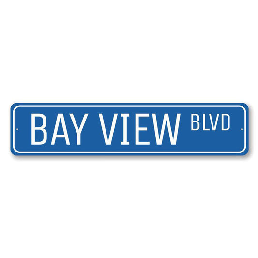 Bay View Blvd Metal Sign