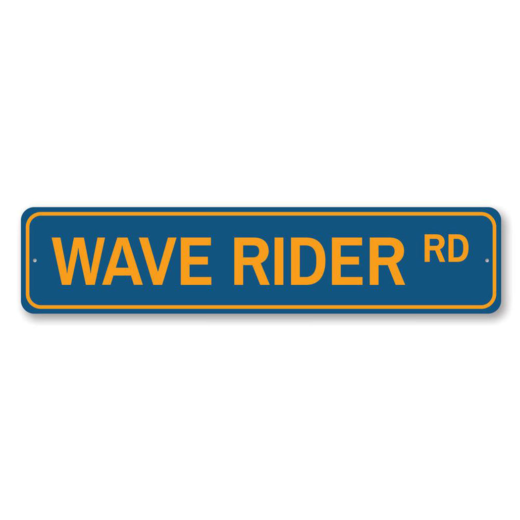 Wave Rider Road Metal Sign